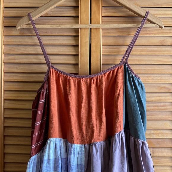 La Reunion Patchwork colorful midi spaghetti strap dress XS - Picture 5 of 12